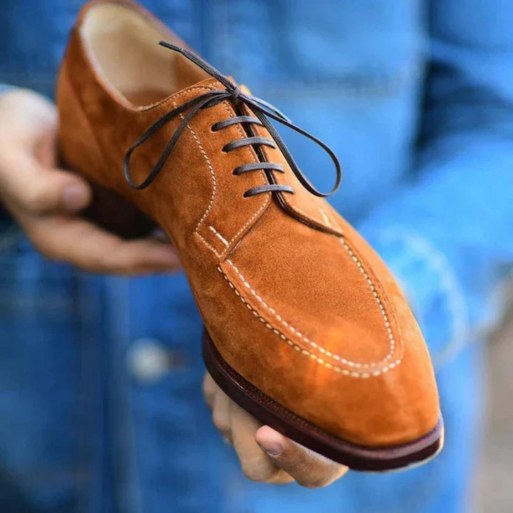 Men's Suede Oxford Shoes – Almond Toe Smart Dress Shoes – view 2