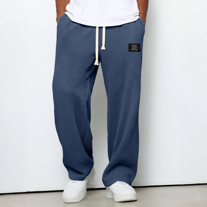 Men's Waffle-Knit Cotton Trousers - Relaxed Casual Joggers – view 9