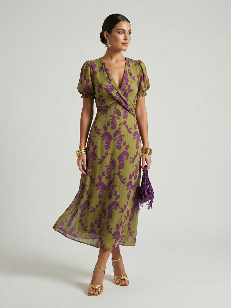 Women's Relaxed Floral Midi Dress - Effortless Everyday Style