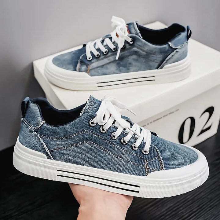 Men's Denim Trainers – Casual Low-Top Sneakers with Grip Sole – view 9