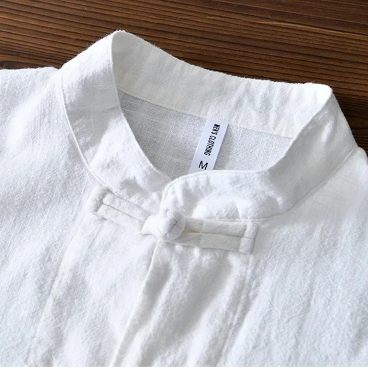 Men's Linen Mandarin Collar Shirt – Cotton-Linen Summer Shirt – view 11