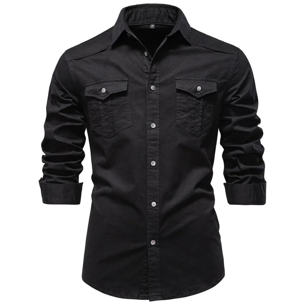 Men's Cotton Utility Overshirt – Heavyweight Workwear Shirt – view 2