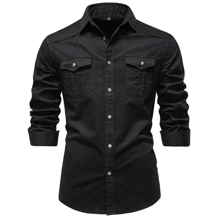 Men's Cotton Utility Overshirt – Heavyweight Workwear Shirt – view 2