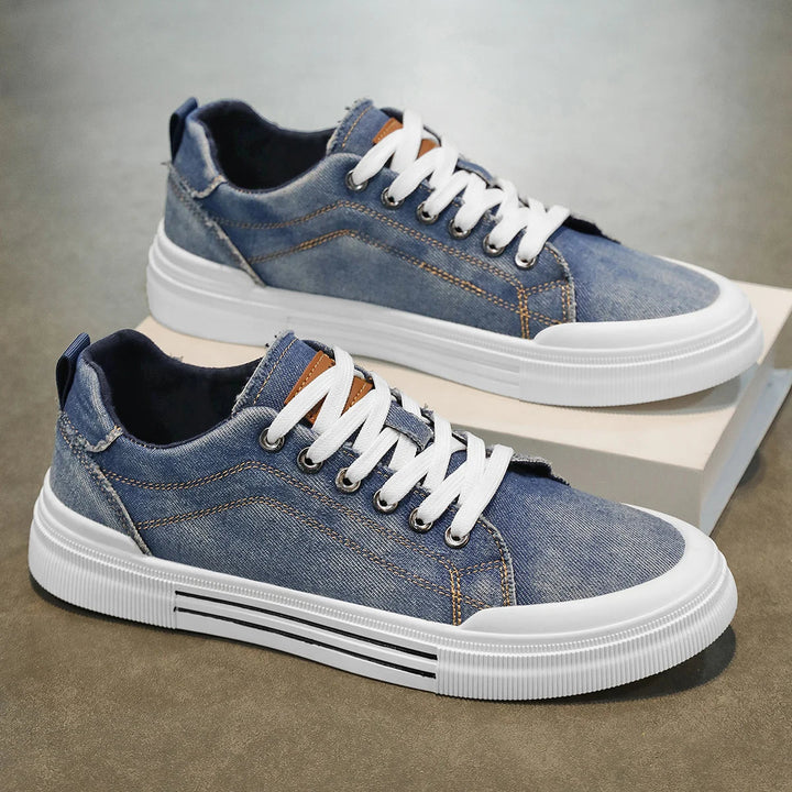 Men's Denim Trainers – Casual Low-Top Sneakers with Grip Sole – view 8