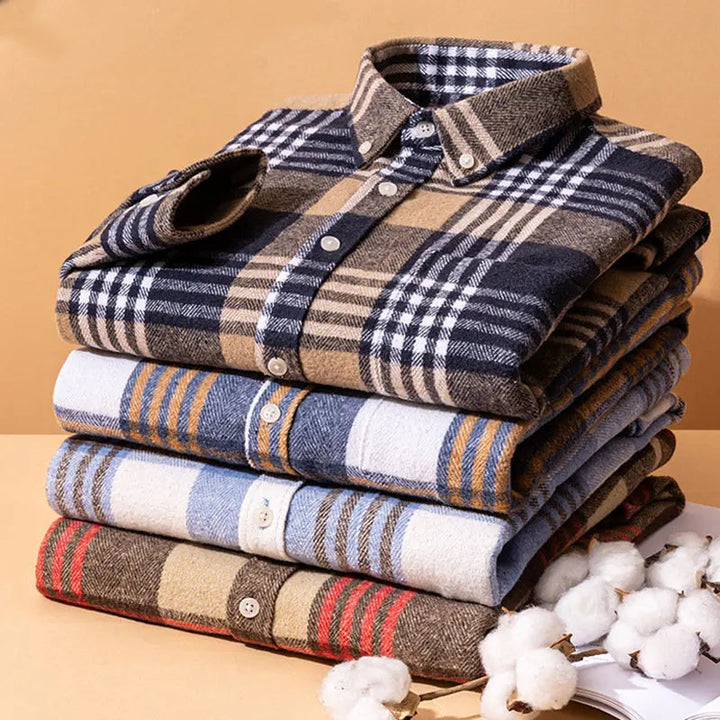 Men's Brushed Cotton Flannel Shirt – Casual Overshirt – view 10