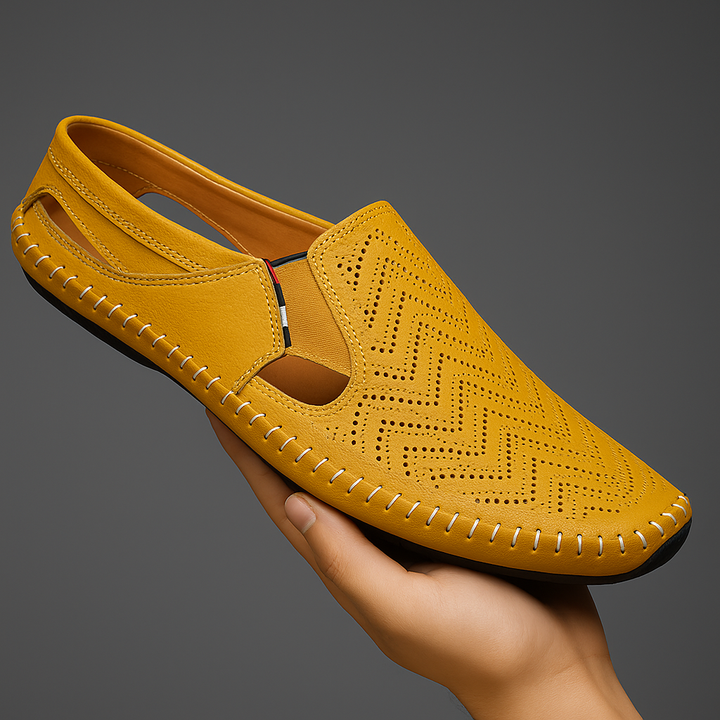 Men's Perforated Leather Driving Sandals – Breathable Summer Pair – view 7