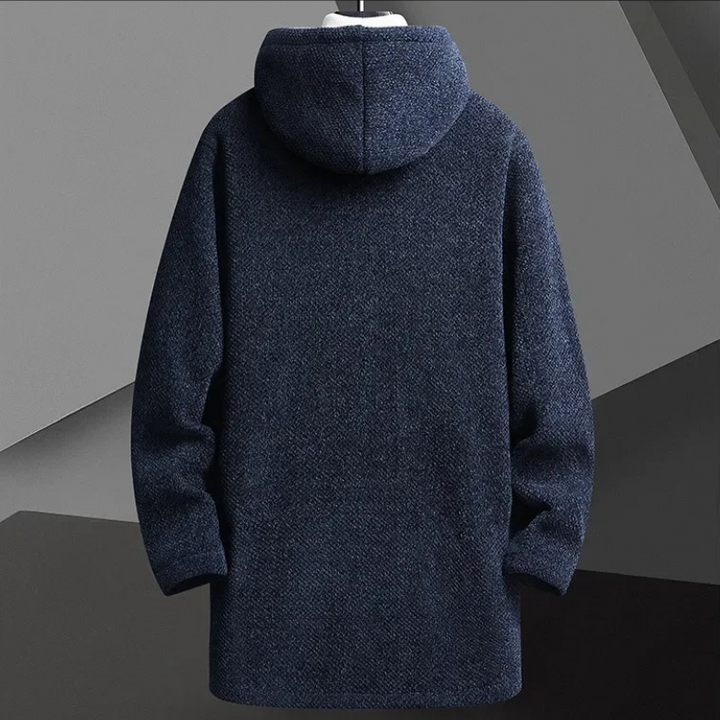 Men's Hooded Knit Overcoat – Fleece-Lined Warm City Layer – view 6