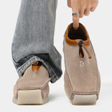 Men's Suede Moccasins – Square-Toe Crepe Sole Loafers