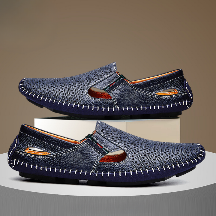 Men's Perforated Leather Driving Sandals – Breathable Summer Pair – view 2