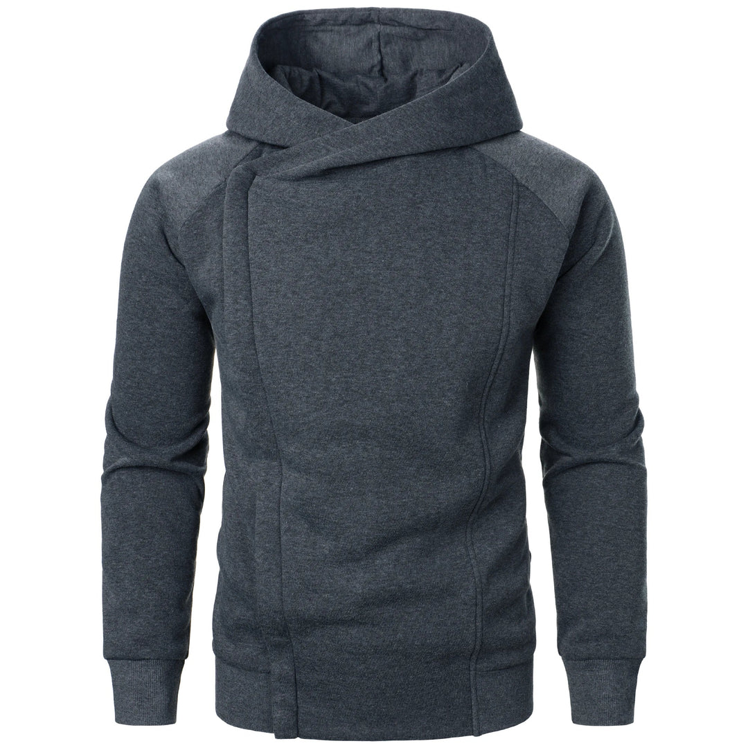 Men's Cotton-Blend Crossover Hoodie – Midweight Fleece Pullover – view 2