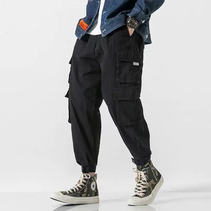 Men's Heavyweight Cotton Cargo Joggers – Tapered Utility Trousers – view 9