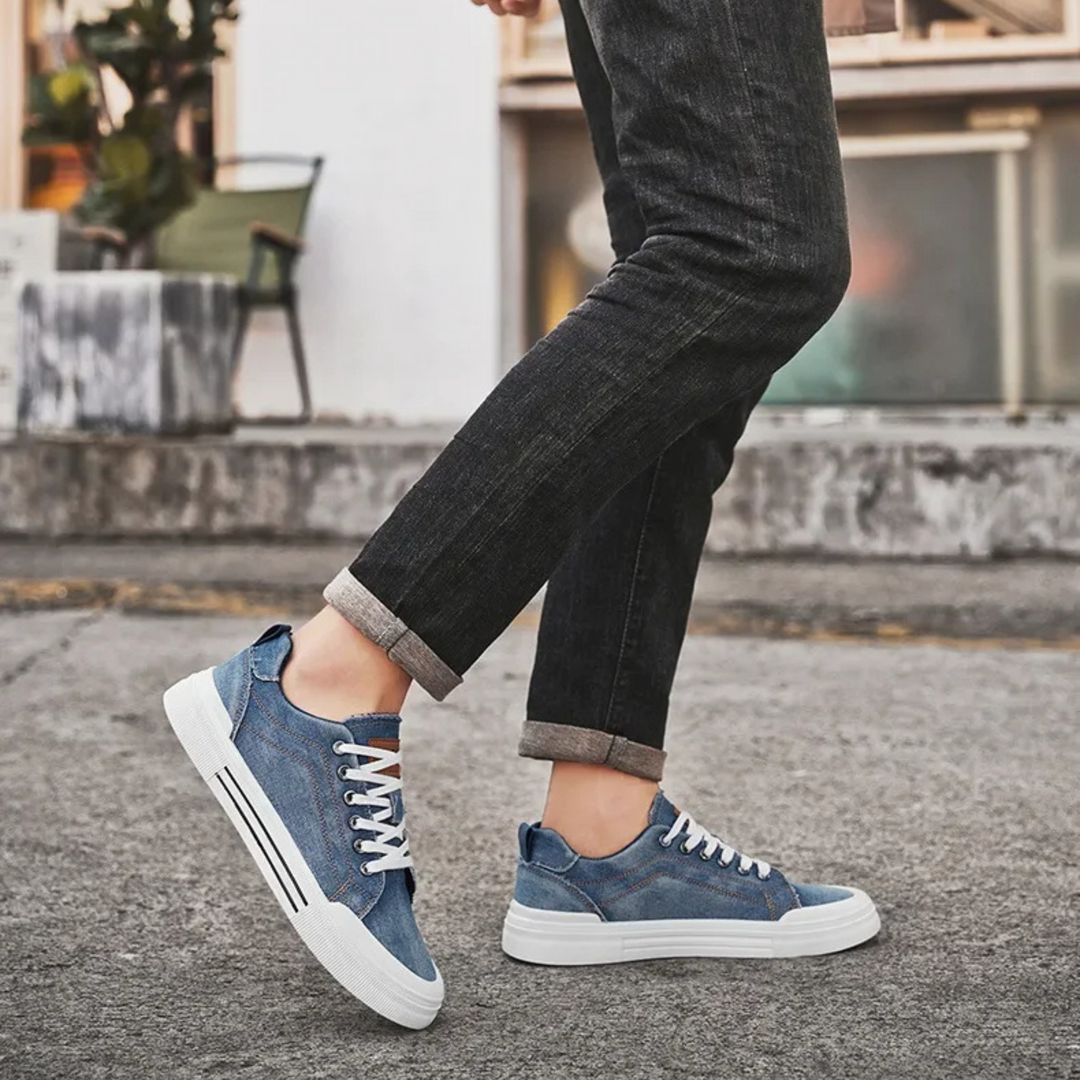 Men's Denim Trainers – Casual Low-Top Sneakers with Grip Sole – view 7