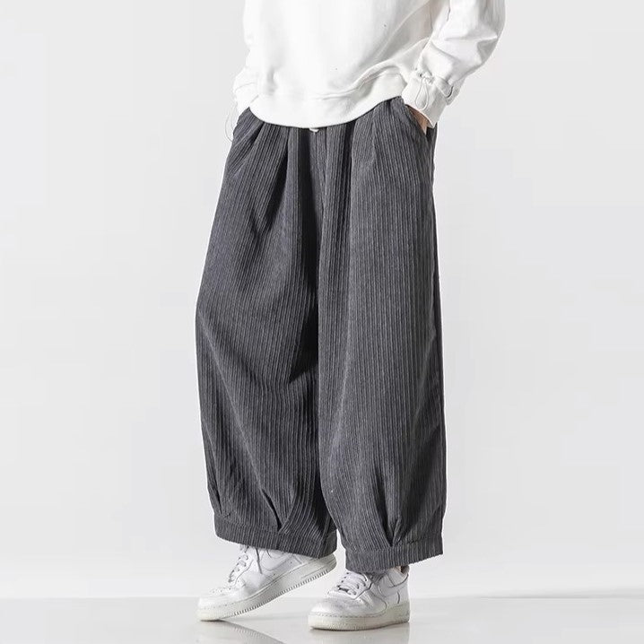 Men's Wide-Leg Corduroy Trousers – Relaxed Drawstring Comfort – view 8