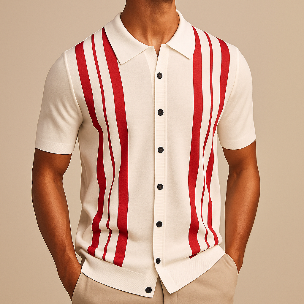 Men's Striped Knit Shirt – Breathable Casual Summer Wear – view 6