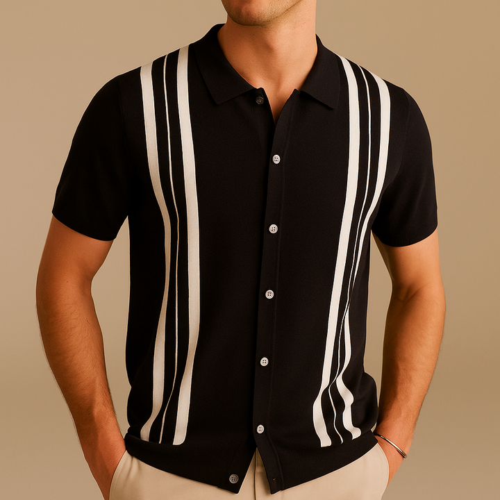 Men's Striped Knit Shirt – Breathable Casual Summer Wear – view 7