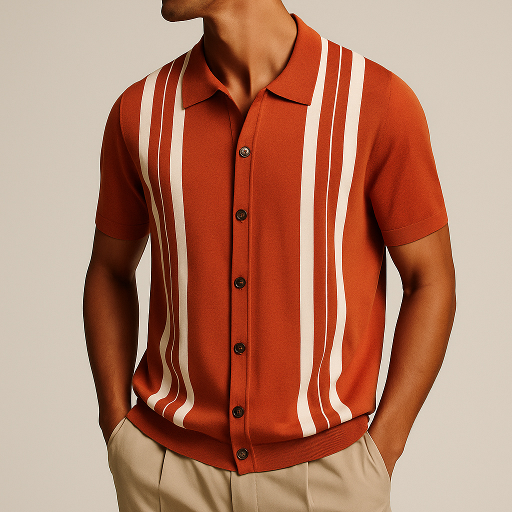 Men's Striped Knit Shirt – Breathable Casual Summer Wear – view 8