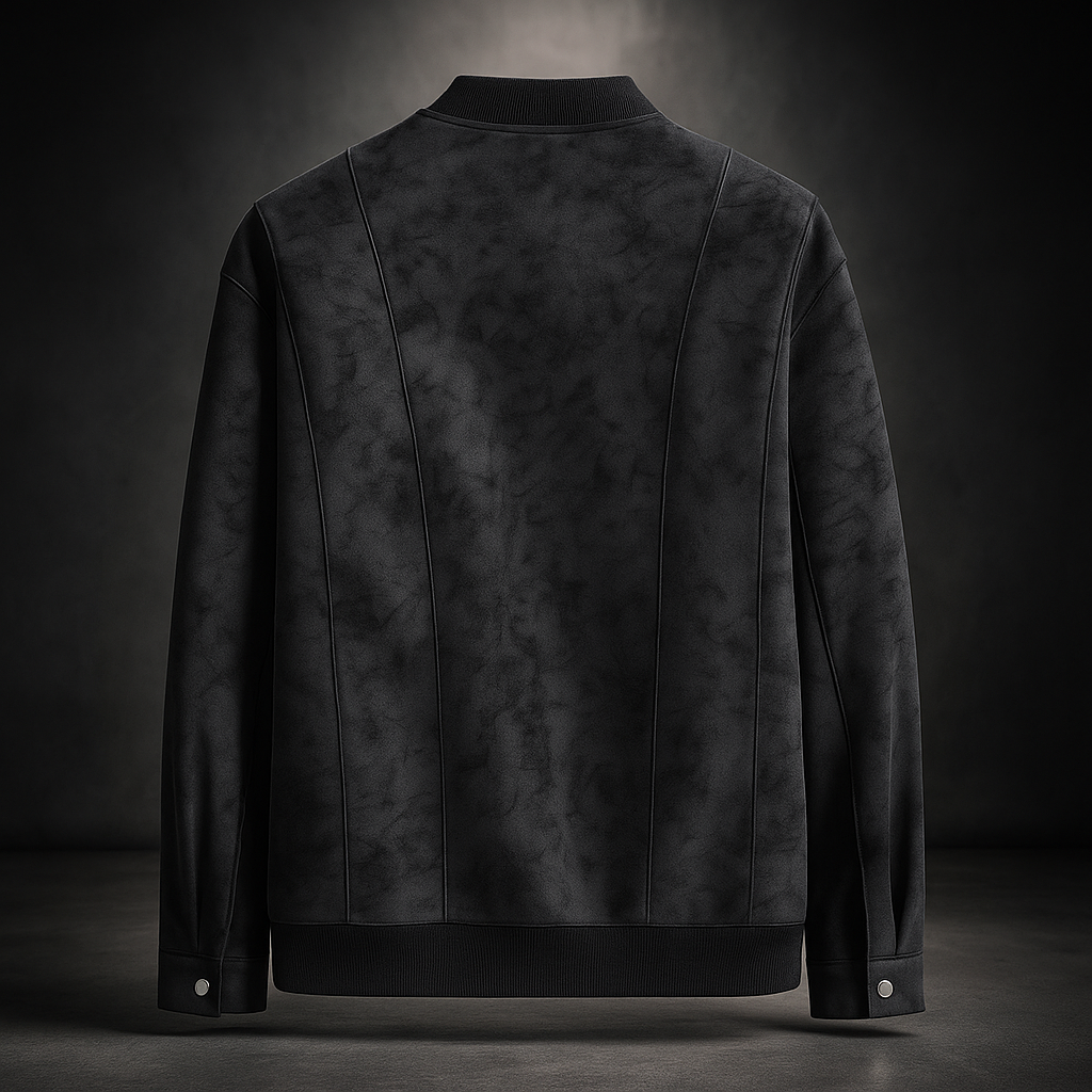 Men's Vegan Suede Bomber Jacket – Lined Smart-Casual Layer – view 5