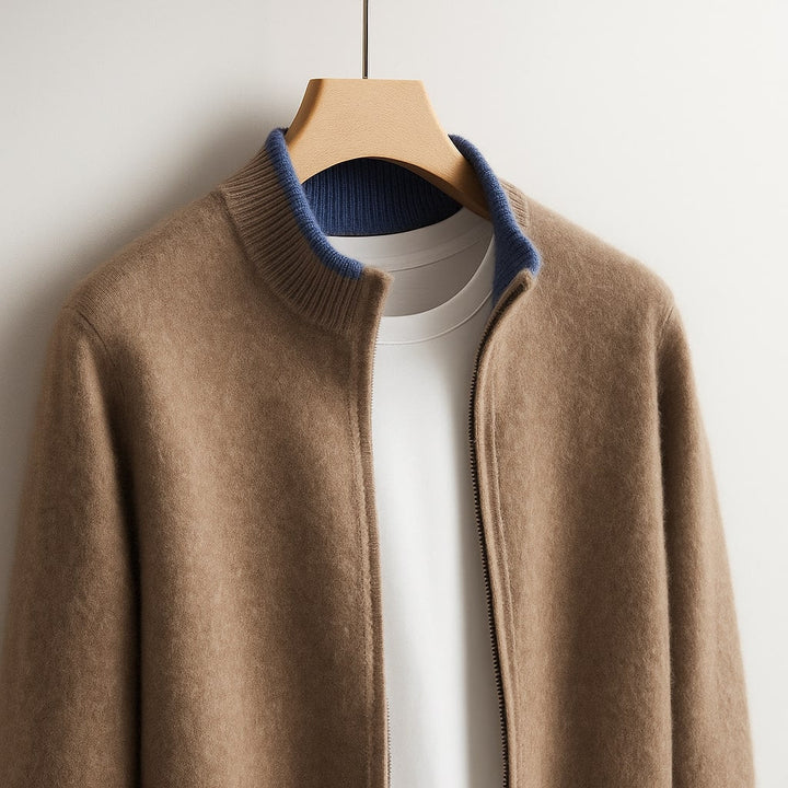 Men's Merino Wool Full-Zip Cardigan - Smart Layering Knit – view 4
