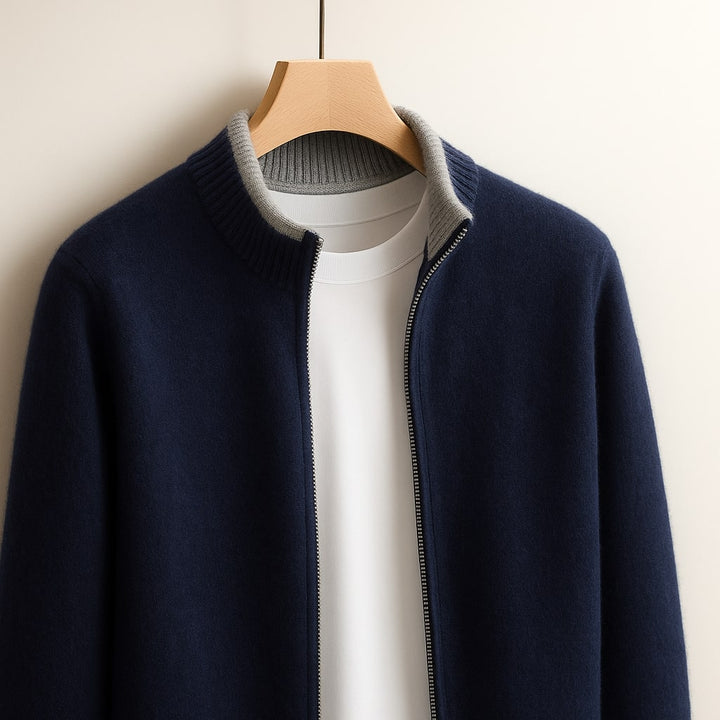 Men's Merino Wool Full-Zip Cardigan - Smart Layering Knit – view 6