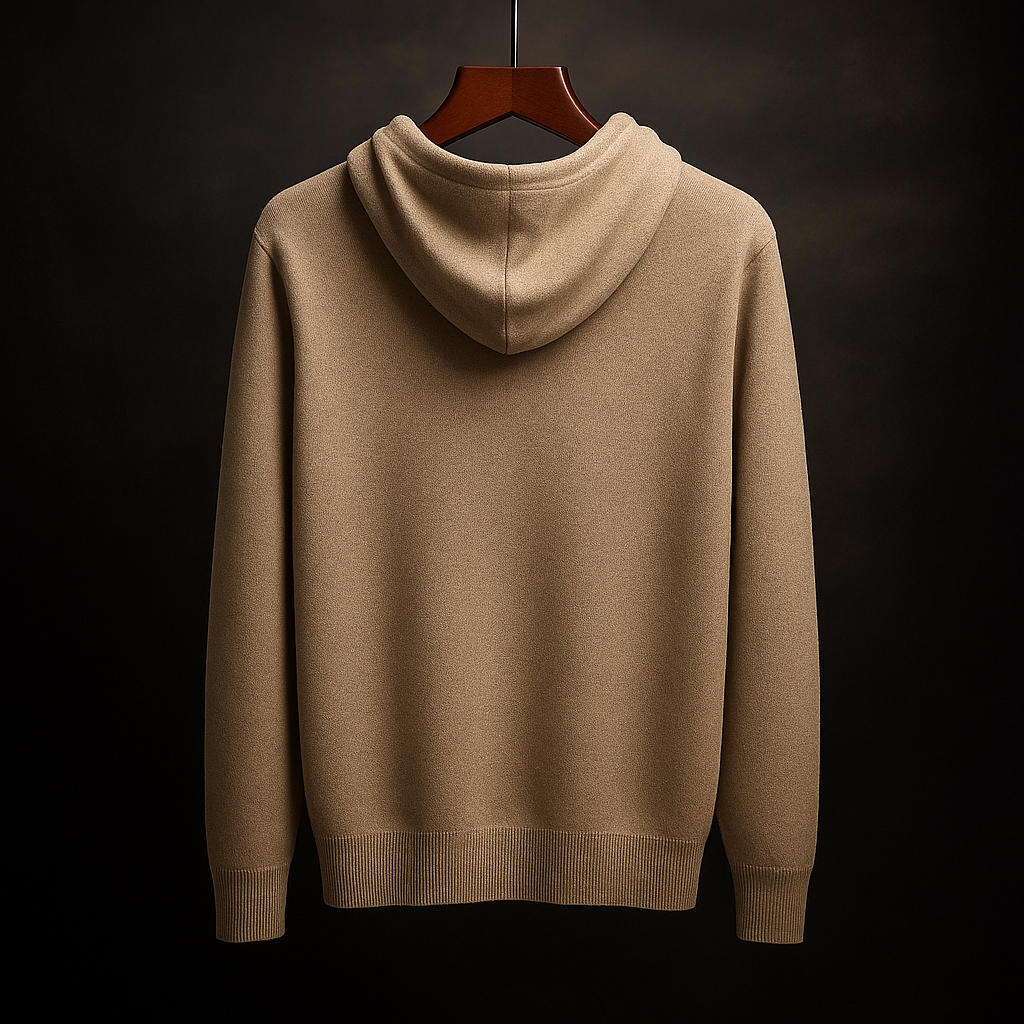 Men's Merino Wool Knit Hoodie – Lightweight Warm Layering – view 3