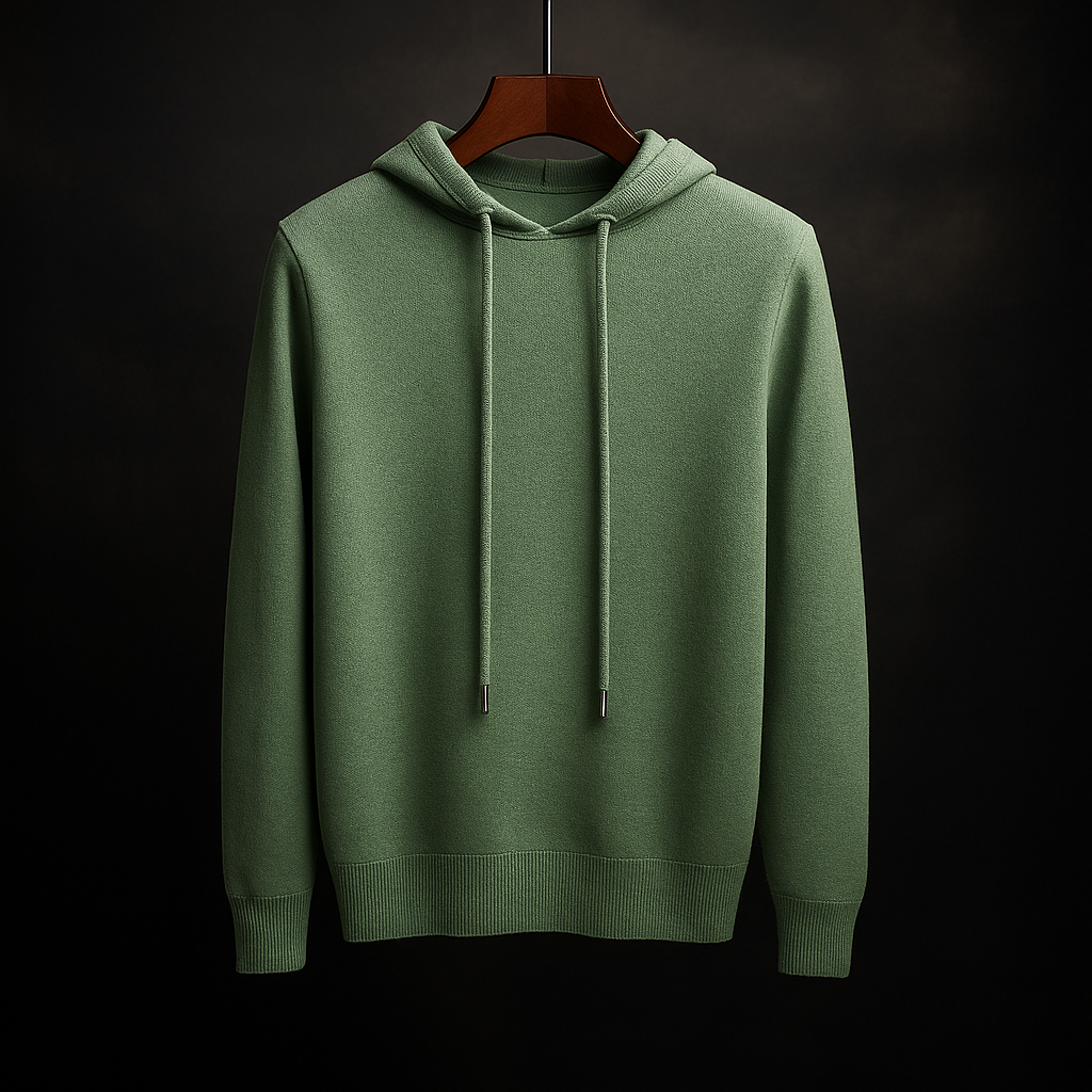 Men's Merino Wool Knit Hoodie – Lightweight Warm Layering – view 7