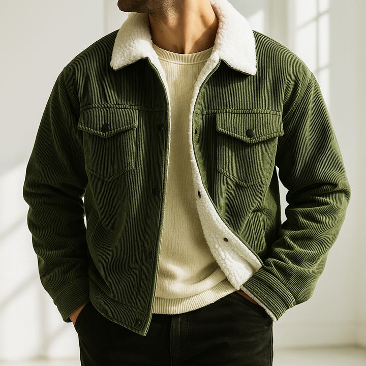 Men's Corduroy Jacket – Sherpa-Lined Warm Transitional Layer – view 4