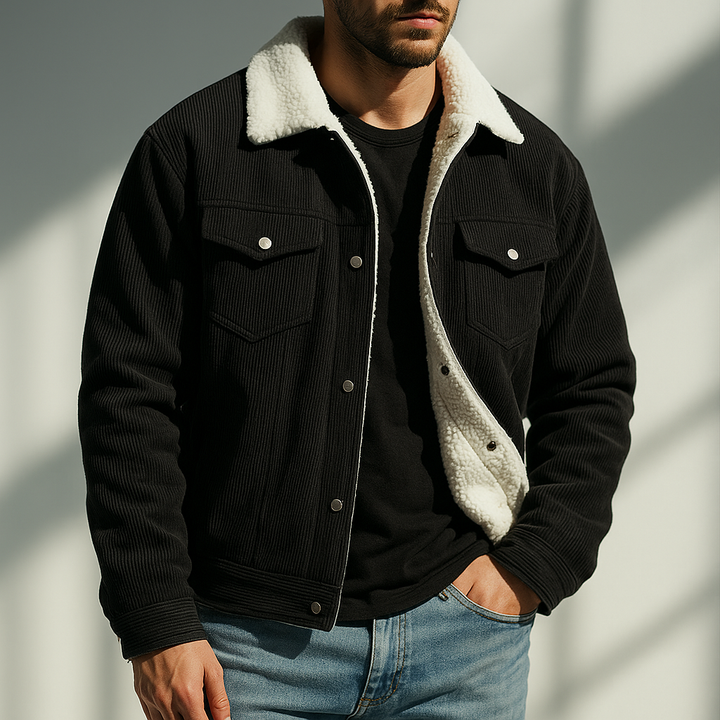 Men's Corduroy Jacket – Sherpa-Lined Warm Transitional Layer – view 6