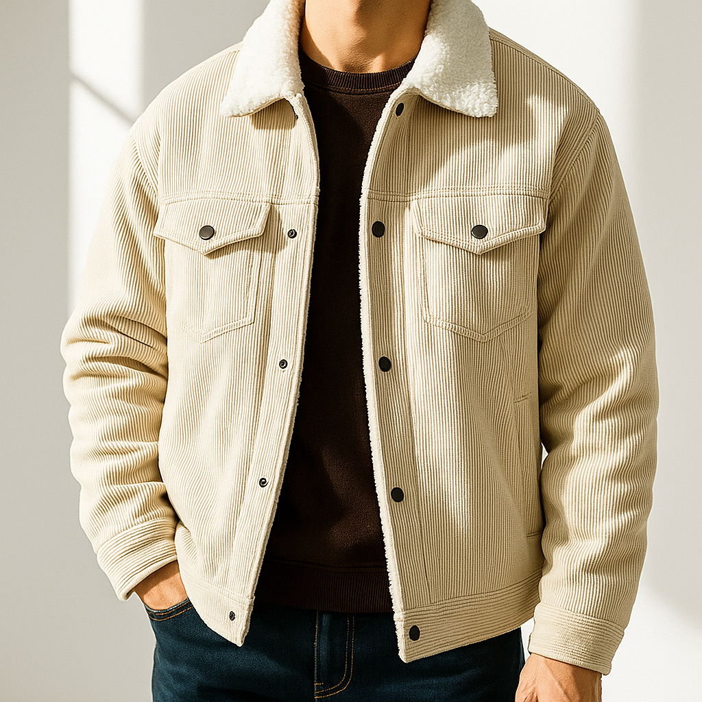 Men's Corduroy Jacket – Sherpa-Lined Warm Transitional Layer – view 8