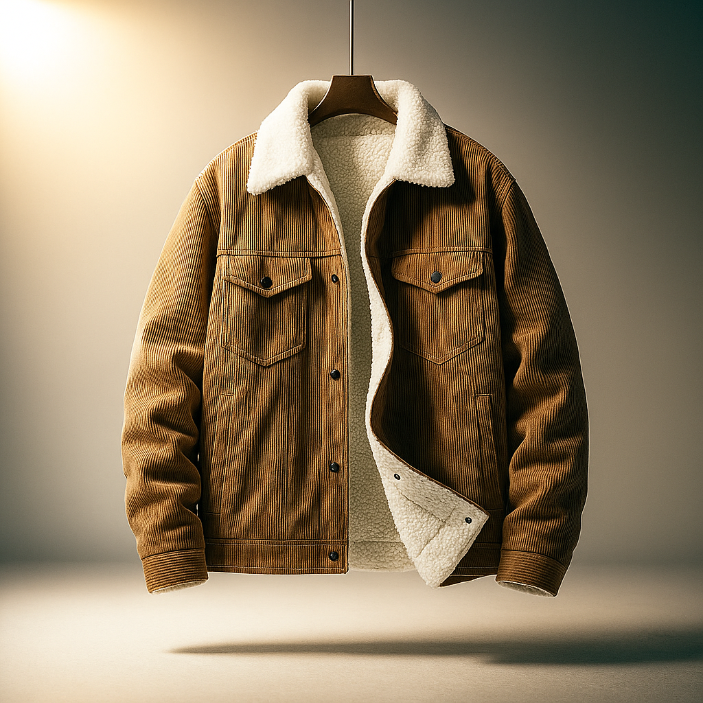 Men's Corduroy Jacket – Sherpa-Lined Warm Transitional Layer – view 3