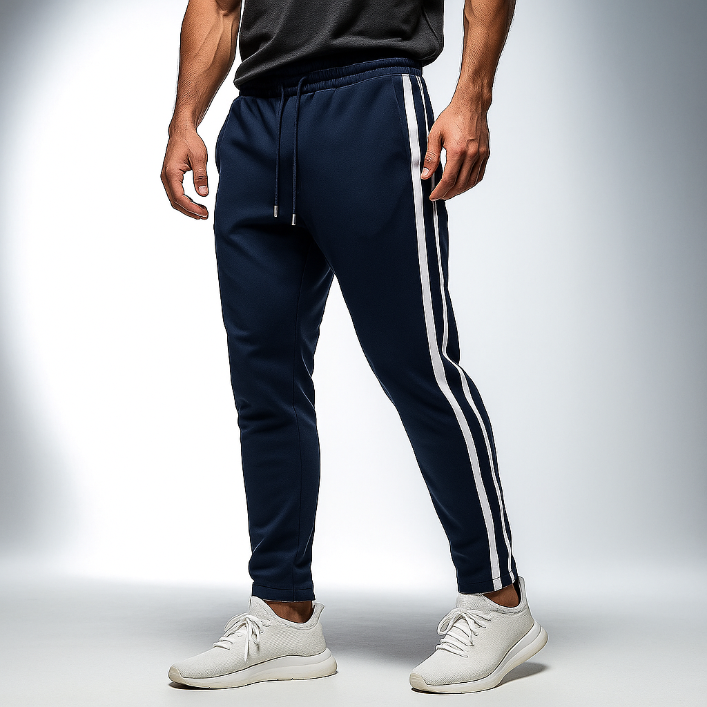 Men's Tapered Track Pants – Side Stripe Everyday Joggers – view 3