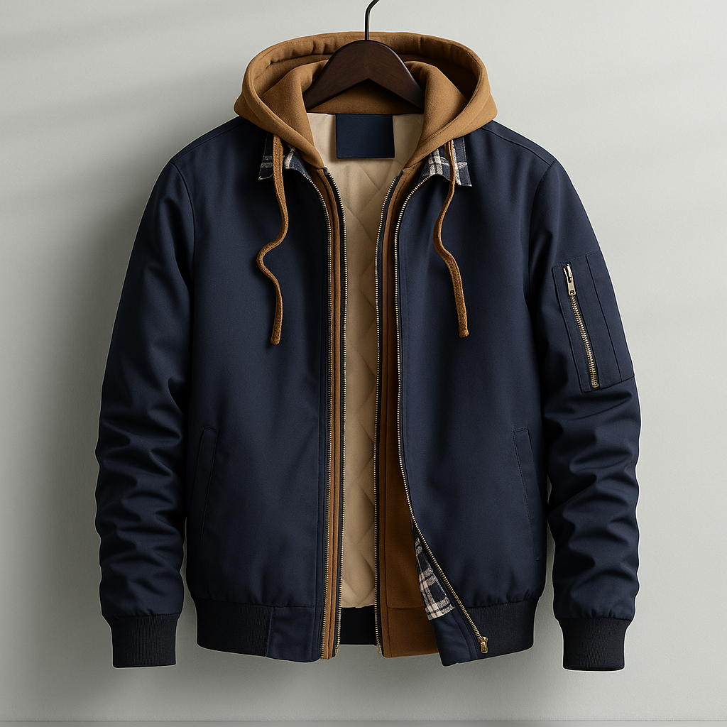 Men's Quilted Hooded Jacket – Water-Resistant Layering Coat – view 2