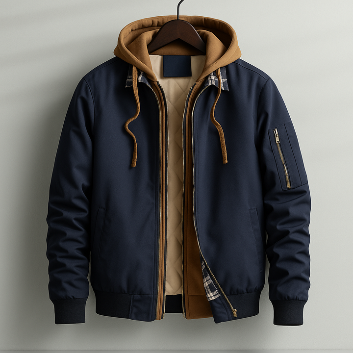 Men's Quilted Hooded Jacket – Water-Resistant Layering Coat – view 2