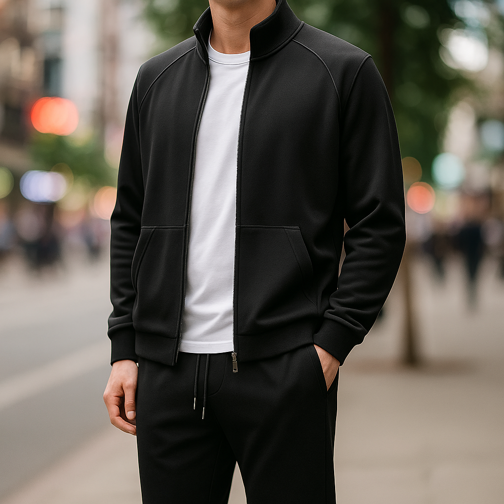 Men's Tailored Tracksuit Set – Full-Zip Jacket & Trousers – view 3