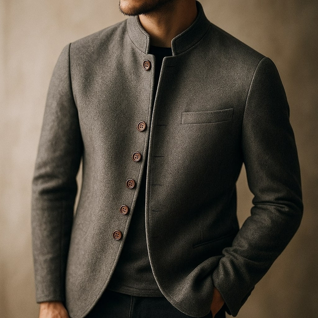 Men's Helsinki Wool Jacket – Stand-Collar Tailored Layer – view 6