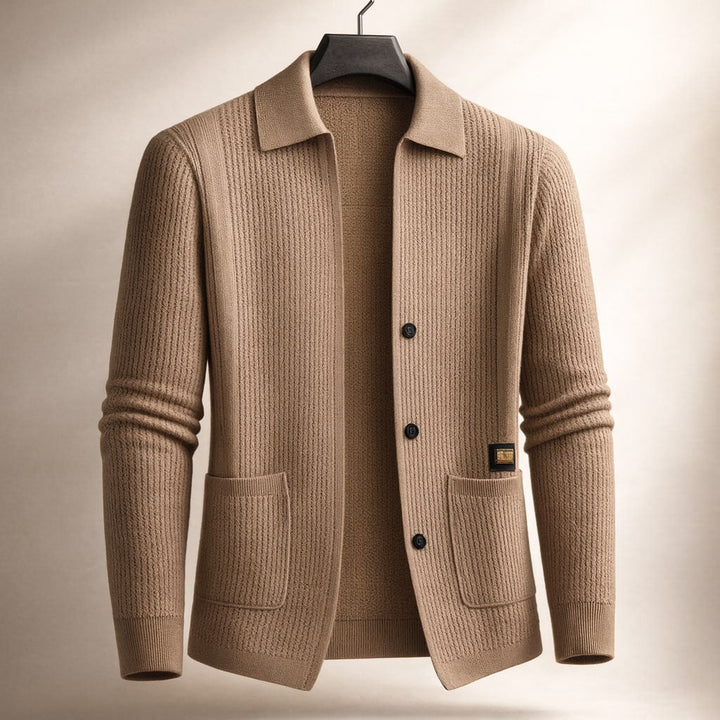 Men's Lombardy Textured Cardigan – Ribbed Button-Front Knit – view 2