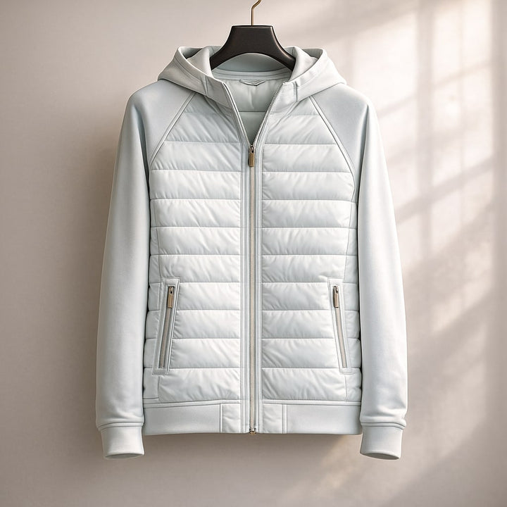 Men's Quilted Zip Hoodie – Insulated Hybrid Layer – view 2
