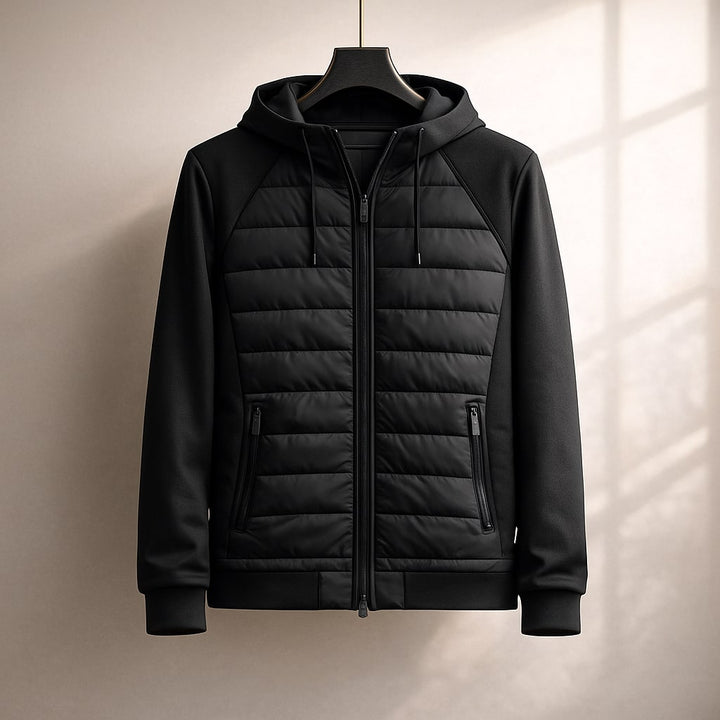Men's Quilted Zip Hoodie – Insulated Hybrid Layer – view 3