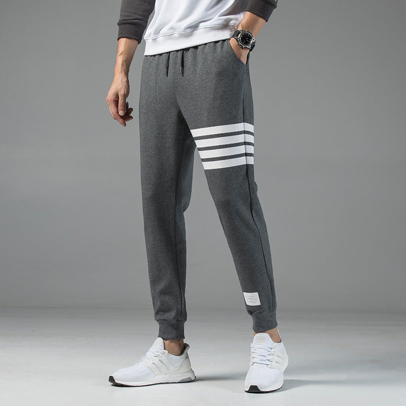 Men's Cotton Blend Joggers – Sienna Striped Track Trousers – view 7