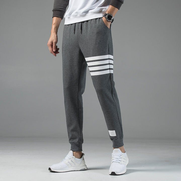 Men's Cotton Blend Joggers – Sienna Striped Track Trousers – view 7
