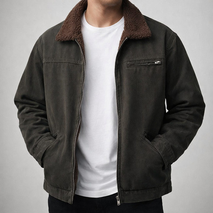 Men's Sherpa-Lined Denim Jacket – Warm Casual Trucker – view 4