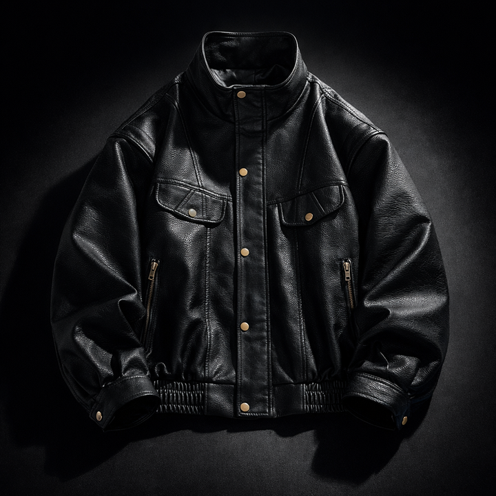 Men's Textured Leather Heritage Jacket – Vintage Layering Jacket – view 3