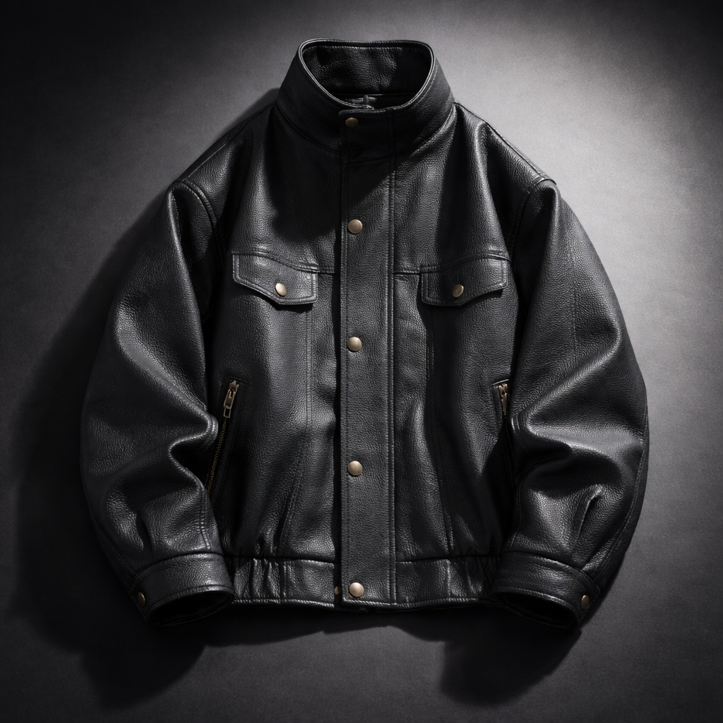 Men's Textured Leather Heritage Jacket – Vintage Layering Jacket – view 6