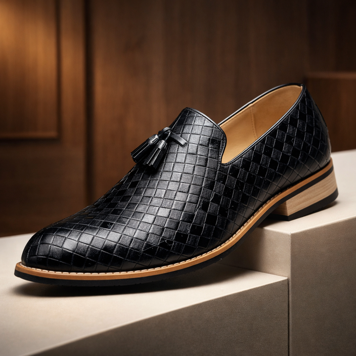 Men's Woven Leather Tassel Loafers – Smart Slip-On Shoes – view 7