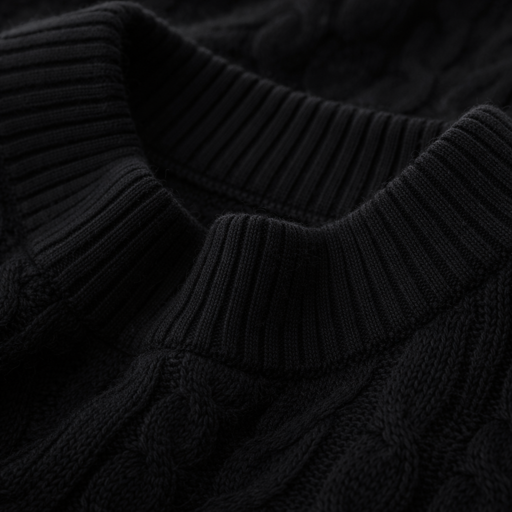 Men's Cable Knit Cotton Jumper – Textured Crew Neck Sweater – view 5