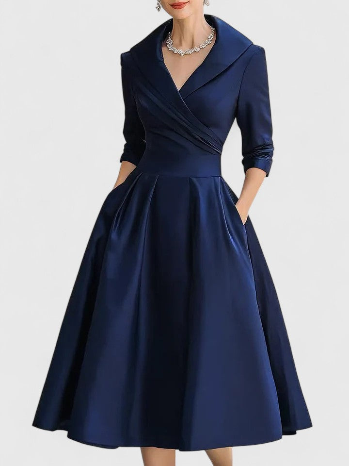 Women's Elegant Midi Dress - Effortless Style for Day or Night