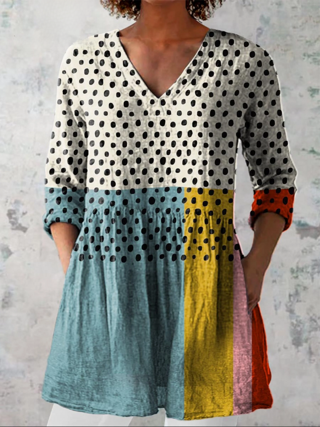 Women's V-Neck Longline Shirt - Effortless Everyday Style