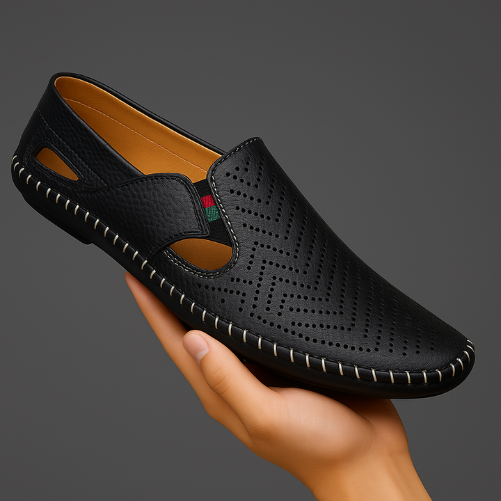 Men's Perforated Leather Driving Sandals – Breathable Summer Pair – view 10