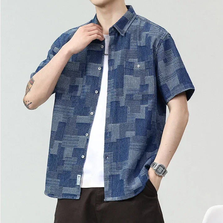 Men's Cotton Blend Check Shirt – Lightweight Relaxed Layer – view 6