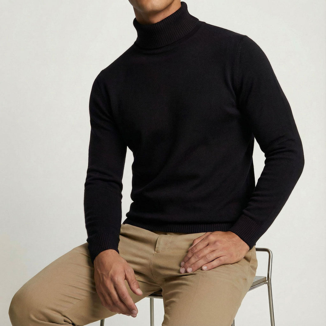Men's Merino Wool Turtleneck Jumper – Warm Winter Knit – view 9