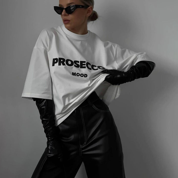 Women's Prosecco Mood Oversized Cotton Shirt – Relaxed Fit – view 3